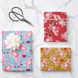 Feuille De Papier Cadeau Axolotl Love