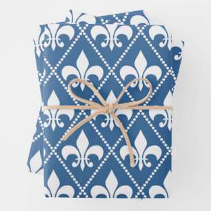 Feuille De Papier Cadeau Azure Fleur de Lis