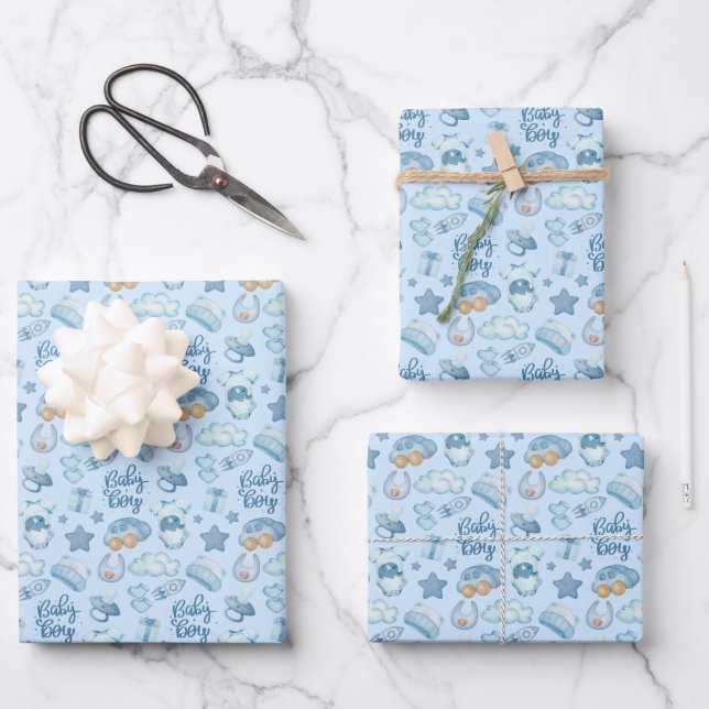 Feuille De Papier Cadeau Baby Boy (Recto)