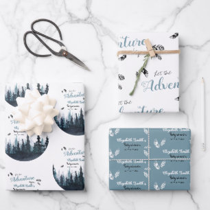 Feuille De Papier Cadeau Baby boy Rustic aventure babyshower
