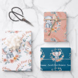 Feuille De Papier Cadeau Baby Girl First Christmas Elephant Pink Nom<br><div class="desc">Reconnaissez le premier Noël d'une petite fille avec ce jeu de draps personnalisés de 3 avec un joli petit éléphant d'aquarelle entouré d'une guirlande fleurie avec texte modifiable NOM PREMIER NOËL vous pouvez changer à d'autres texte personnalisé à la place. (Ruban non inclus.) ASSISTANCE : Pour obtenir de l'aide sur...</div>