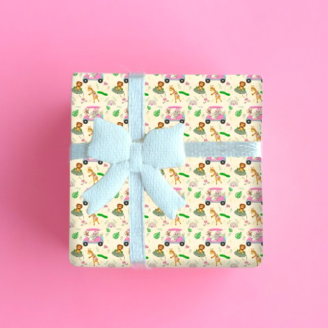 Feuille De Papier Cadeau Baby Jungle Animaux Baby shower de golf (Créateur téléchargé)
