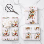 Feuille De Papier Cadeau Baby Reindeer Tangled Lights Christmas Kids<br><div class="desc">Les petits animaux les plus mignons, cette fois son bébé renne, pour envelopper les cadeaux de Noël de votre petit. Trois vues différentes de l'animal, sur un arrière - plan de couleur rose, qui se mélangent, peuvent être changées par soi-même, ou les obtenir telles qu'elles sont. Les enfants voudront garder...</div>