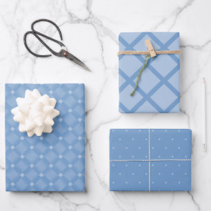 Feuille De Papier Cadeau Baby shower Chevron Blue Diamond moderne