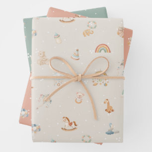 Feuille De Papier Cadeau Baby shower d'automne de Boho