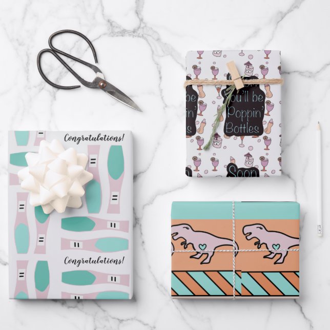 Feuille De Papier Cadeau Baby shower d'Humour de grossesse amusant (Recto)