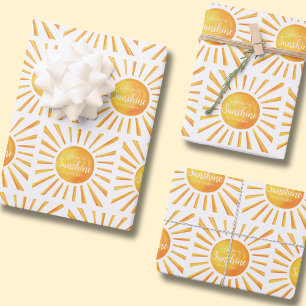 Feuille De Papier Cadeau Baby-Shower Ensoleillé