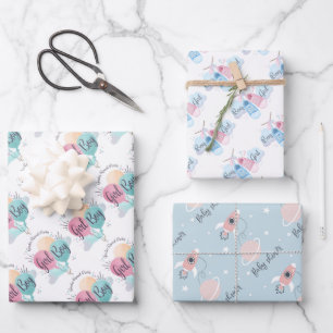 Feuille De Papier Cadeau Baby shower garçon ou fille