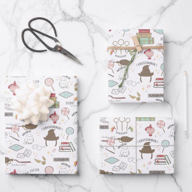 Feuille De Papier Cadeau Baby shower Harry Potter simple (Recto)