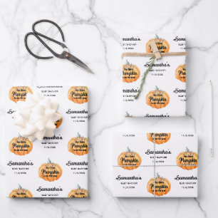 Feuille De Papier Cadeau Baby Shower Petite Citrouille