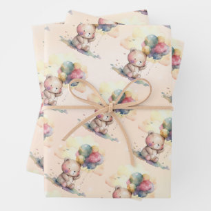 Feuille De Papier Cadeau Baby shower Teddy Bear