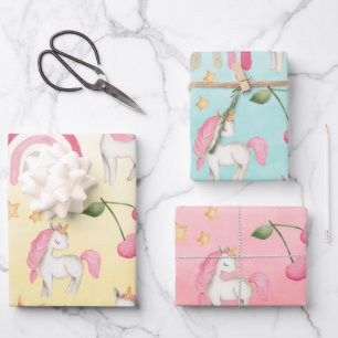 Feuille De Papier Cadeau Baby Unicorns Rainbows & Sunny Skies