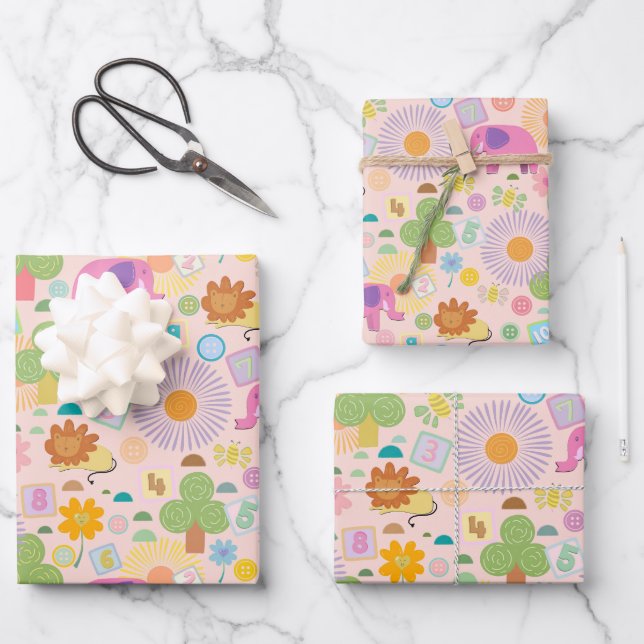 Feuille De Papier Cadeau Baby Zoo wrapping paper (Recto)
