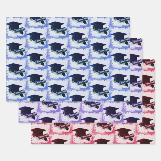 Feuille De Papier Cadeau Bac De Diplôme Et Collecte De Diplôme (Lot)