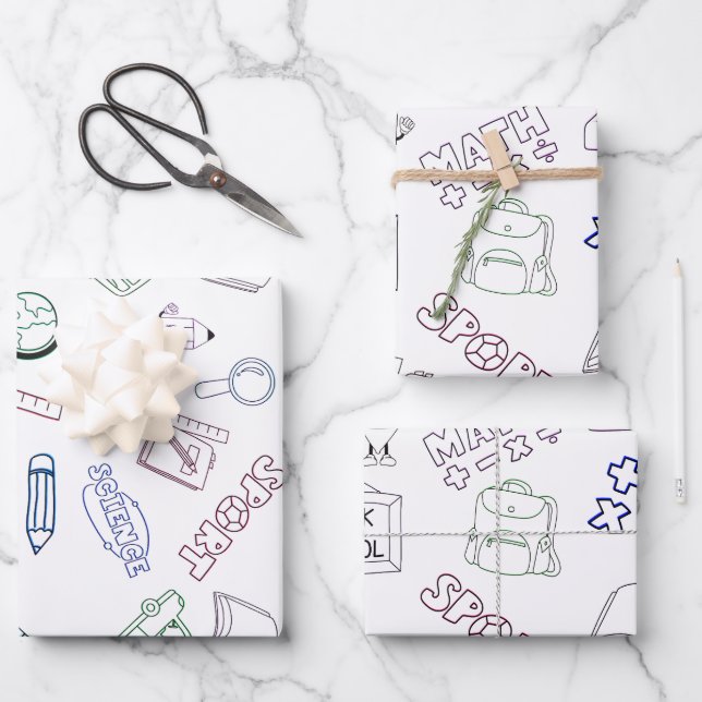 Feuille De Papier Cadeau Back to Your School Days (Recto)