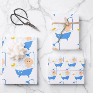 Feuille De Papier Cadeau Bain à Baby shower agréable et amusant Bain à r