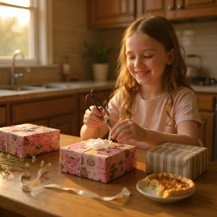 Feuille De Papier Cadeau Bain de boue Biggy rayures