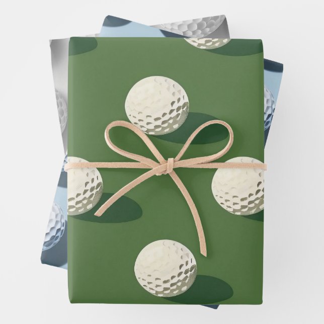 Feuille De Papier Cadeau Bal de golf (En situation)