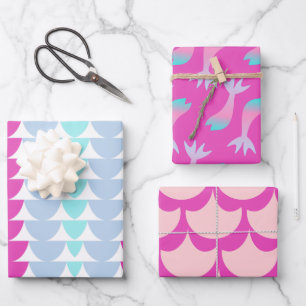 Feuille De Papier Cadeau Balances de sirène coloré arc-en-ciel rose