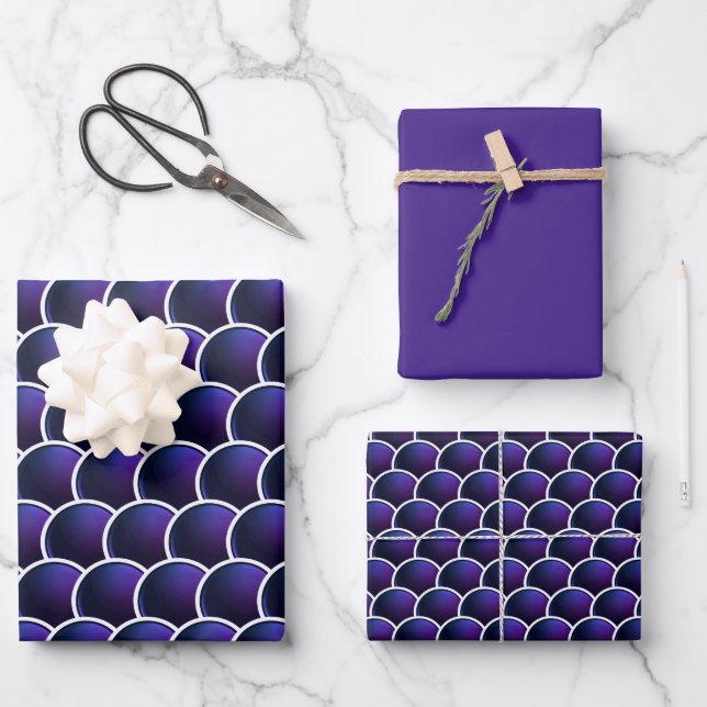 Feuille De Papier Cadeau Balances violettes (Recto)