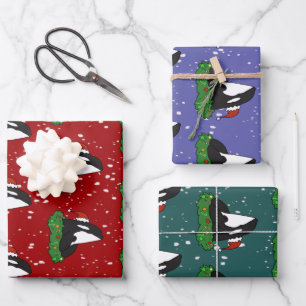 Feuille De Papier Cadeau Baleine tueuse Orca Christmas 