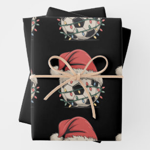 Feuille De Papier Cadeau Balle de football Noël Noël Noël Chapeau Noël Spor