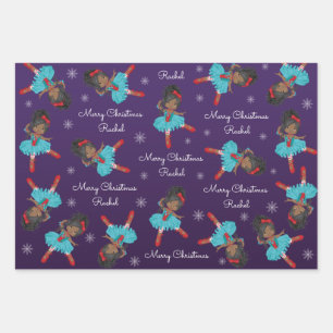 Feuille De Papier Cadeau Ballerine noire de Noël