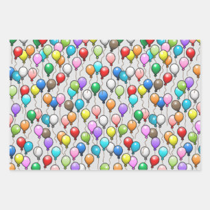 Feuille De Papier Cadeau Ballons d'anniversaire