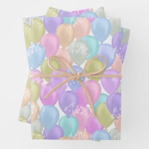 Feuille De Papier Cadeau Balloon Pastel