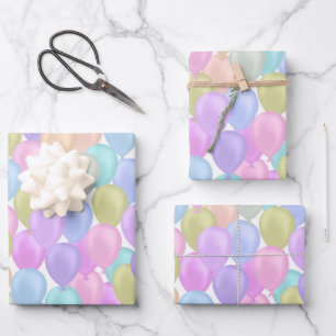 Feuille De Papier Cadeau Balloon Pastel