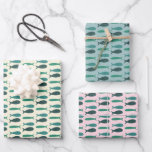 Feuille De Papier Cadeau Balnéaire Soiree Trois Poissons Moderne Cute CUSTO<br><div class="desc">Papier d'emballage personnalisé ! L'art fait main pour vous ! Parfait pour une douche de nage en bord de mer, une fête de bachelorette, une fête de fiançailles ou un anniversaire. ENTIÈREMENT PERSONNALISABLE ! MERCI POUR LE SOUTIEN DES ARTISTES INDÉPENDANTS ! Toutes les oeuvres d'art et les dessins sont créés...</div>