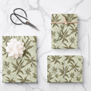 Feuille De Papier Cadeau Bamboo on Beige Sheers - Seamless surface
