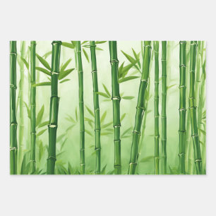 Feuille De Papier Cadeau Bambou vert Toutes les occasions