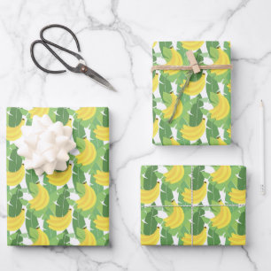 Feuille De Papier Cadeau Banana Leaves et Fruit Pattern