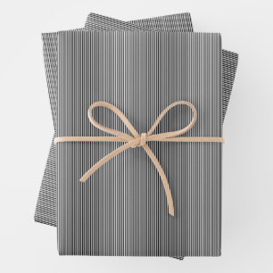 Feuille De Papier Cadeau Bande noire et blanche simple vacances de Noël