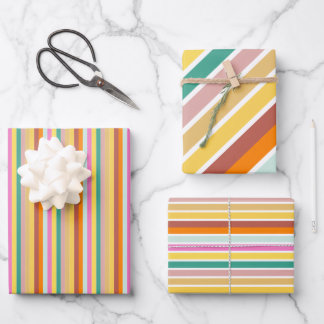 Feuille De Papier Cadeau Bandes colorées
