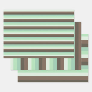 Feuille De Papier Cadeau Bandes de blocs de couleur de la puce de chocolat