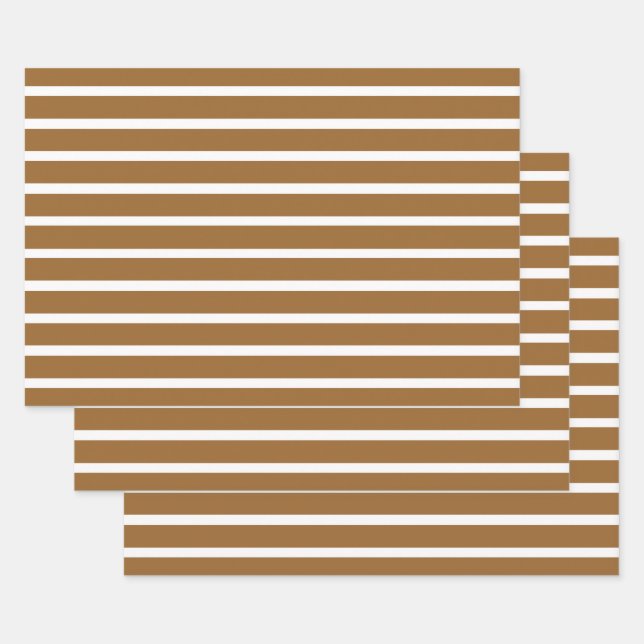 Feuille De Papier Cadeau Bandes neutres de muscade (Lot)