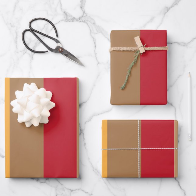 Feuille De Papier Cadeau Bandes verticales colorées (Recto)
