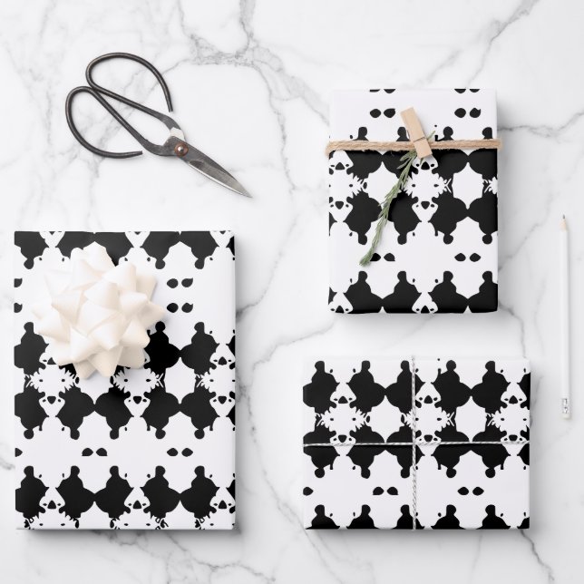 Feuille De Papier Cadeau Barre blanche de l'arbre de deuil (Recto)