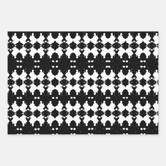 Feuille De Papier Cadeau Barre d'arbre de deuil noir (Devant)