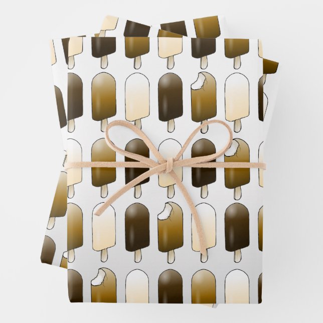 Feuille De Papier Cadeau Barres de glace  (En situation)
