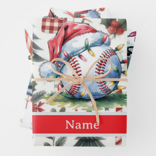 Feuille De Papier Cadeau Baseball pour thème Noël