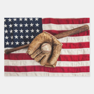 Feuille De Papier Cadeau Baseball vintage