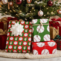 Baseballs et Santa Clause Noël rouge et vert