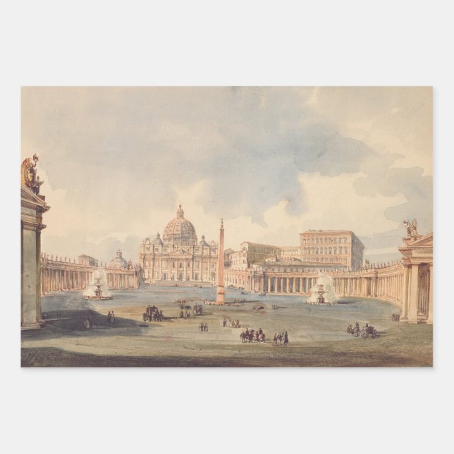 Feuille De Papier Cadeau Basilique papale Saint-Pierre du Vatican (Devant)