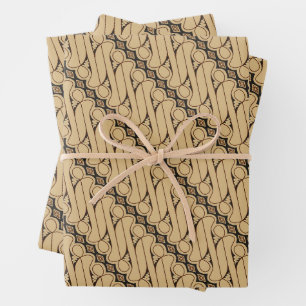 Feuille De Papier Cadeau Batik Parang, Motif indonésien, Javanais, Ethnique
