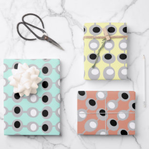 Feuille De Papier Cadeau Baubles atomiques au milieu du siècle