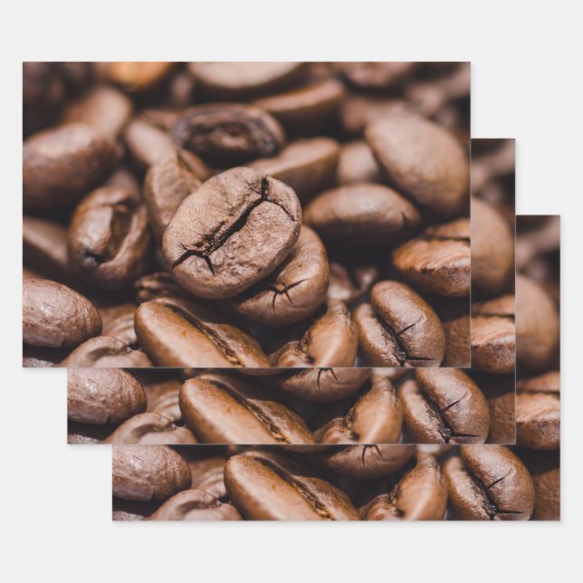 Feuille De Papier Cadeau Bean au café (Lot)