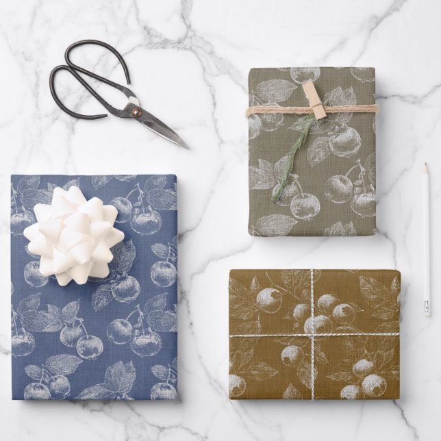 Feuille De Papier Cadeau Beau bleuet (Recto)